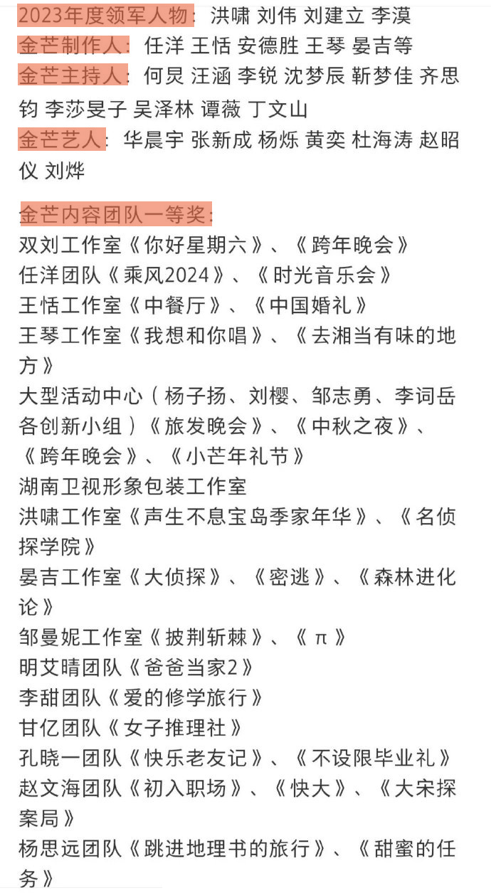 賭馬：芒果年會：華晨宇金芒藝人，何炅汪涵同框催淚，10位主持人齊獲獎